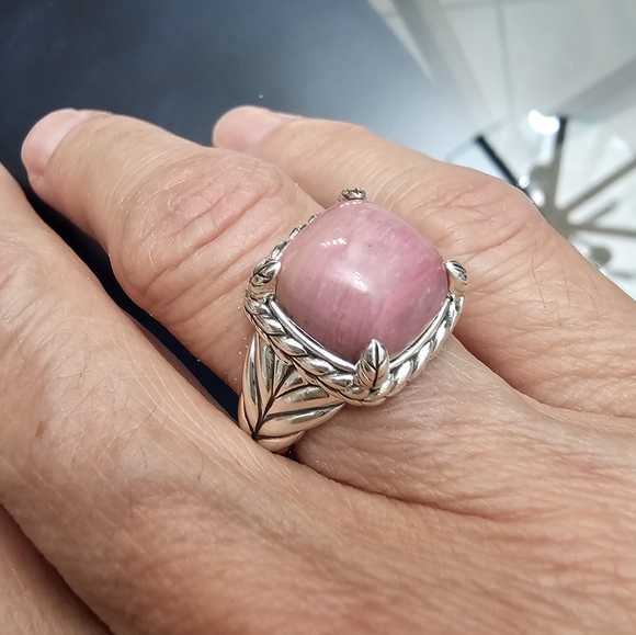 John Hardy Pink Quartz Basketweave Ring - Picture 6 of 11
